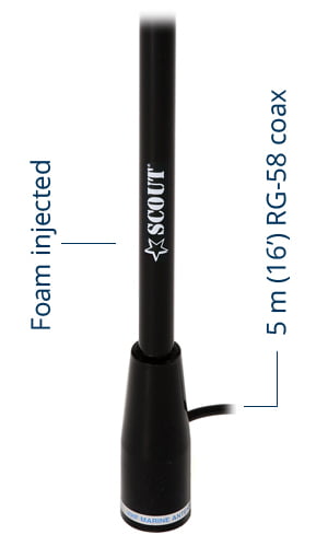3 db VHF Antenna 5 ft length - Black HTC:8529.10.91.00 PF AN NVHF00004